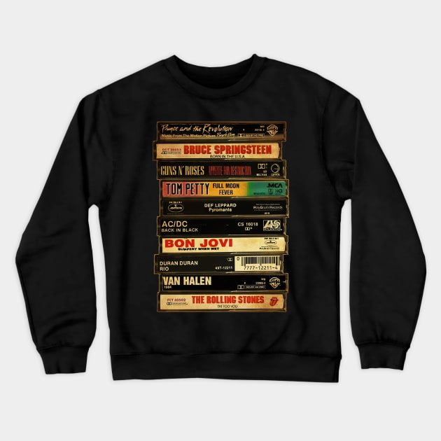 Retro Classic Rock - Cassette Style Crewneck Sweatshirt by countrydiverse